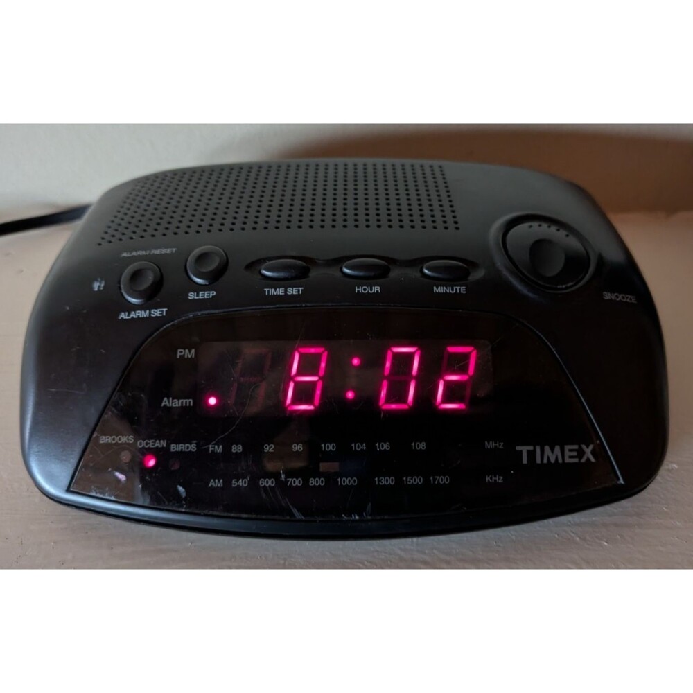 Timex T234B AM/FM Nature Sound Alarm Clock Radio LED Display Tested Working